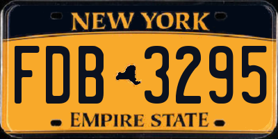 NY license plate FDB3295
