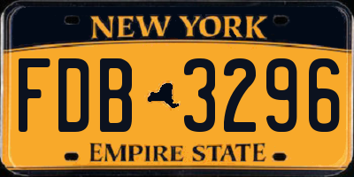 NY license plate FDB3296