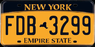 NY license plate FDB3299