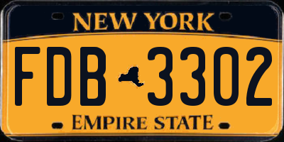 NY license plate FDB3302