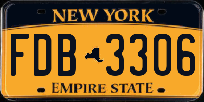 NY license plate FDB3306