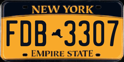 NY license plate FDB3307