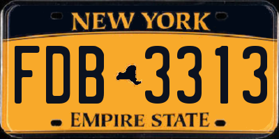 NY license plate FDB3313