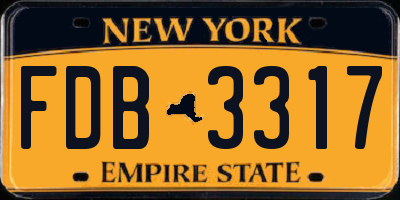 NY license plate FDB3317