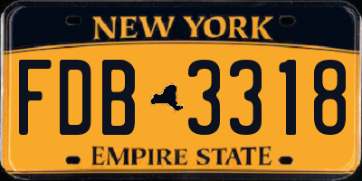 NY license plate FDB3318