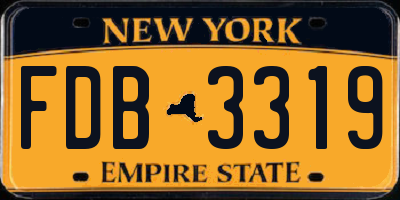NY license plate FDB3319