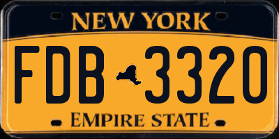 NY license plate FDB3320