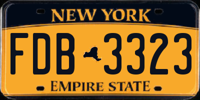 NY license plate FDB3323