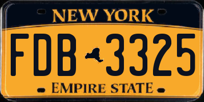 NY license plate FDB3325