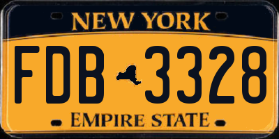 NY license plate FDB3328