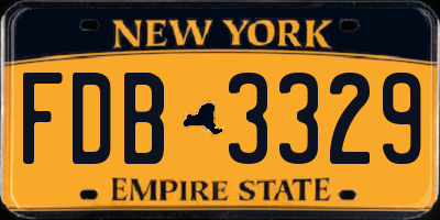 NY license plate FDB3329