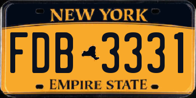 NY license plate FDB3331