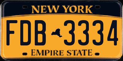 NY license plate FDB3334