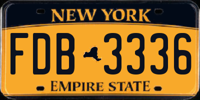 NY license plate FDB3336