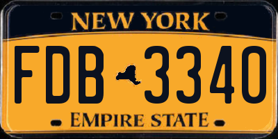 NY license plate FDB3340