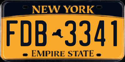 NY license plate FDB3341