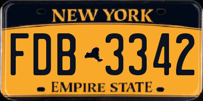 NY license plate FDB3342