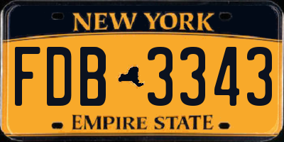 NY license plate FDB3343