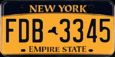 NY license plate FDB3345