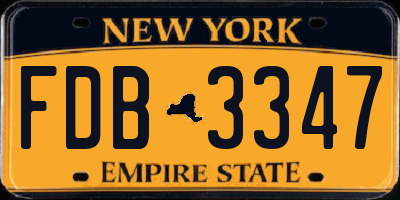 NY license plate FDB3347