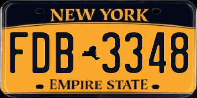 NY license plate FDB3348