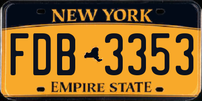 NY license plate FDB3353