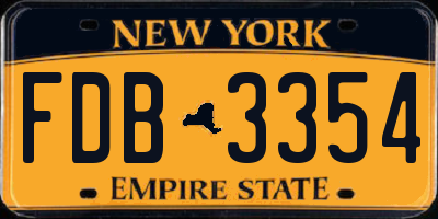 NY license plate FDB3354