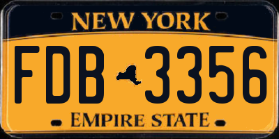 NY license plate FDB3356