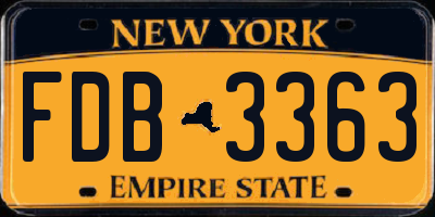 NY license plate FDB3363