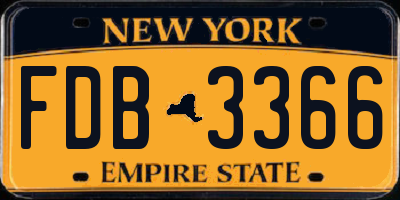 NY license plate FDB3366