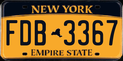 NY license plate FDB3367