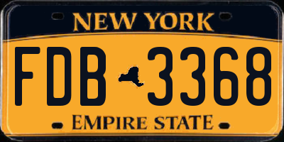 NY license plate FDB3368