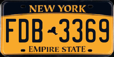 NY license plate FDB3369