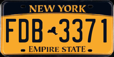 NY license plate FDB3371