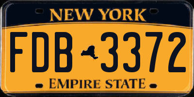 NY license plate FDB3372
