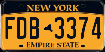 NY license plate FDB3374