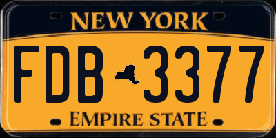 NY license plate FDB3377