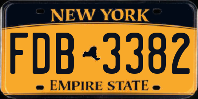 NY license plate FDB3382