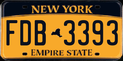 NY license plate FDB3393