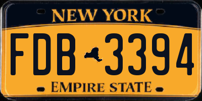 NY license plate FDB3394