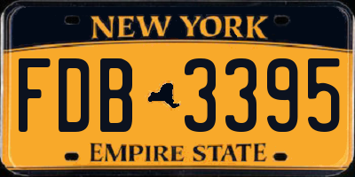 NY license plate FDB3395