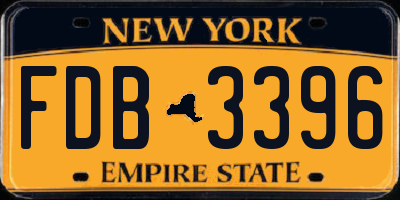 NY license plate FDB3396