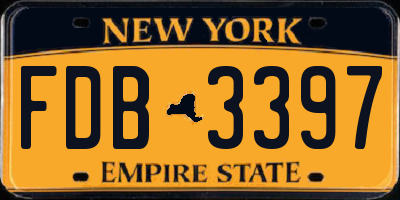 NY license plate FDB3397