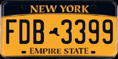 NY license plate FDB3399