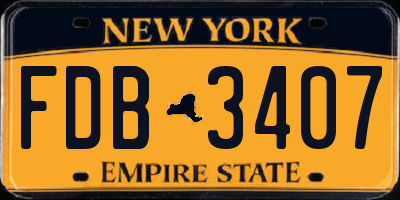 NY license plate FDB3407
