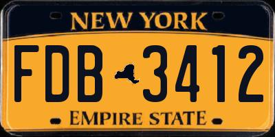 NY license plate FDB3412
