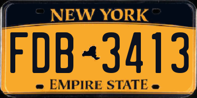NY license plate FDB3413