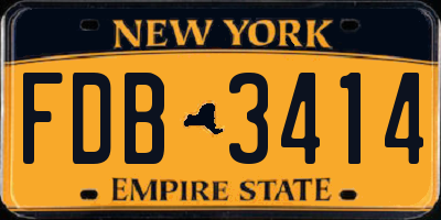 NY license plate FDB3414