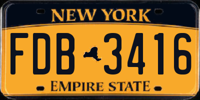 NY license plate FDB3416