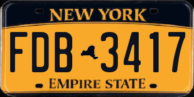 NY license plate FDB3417